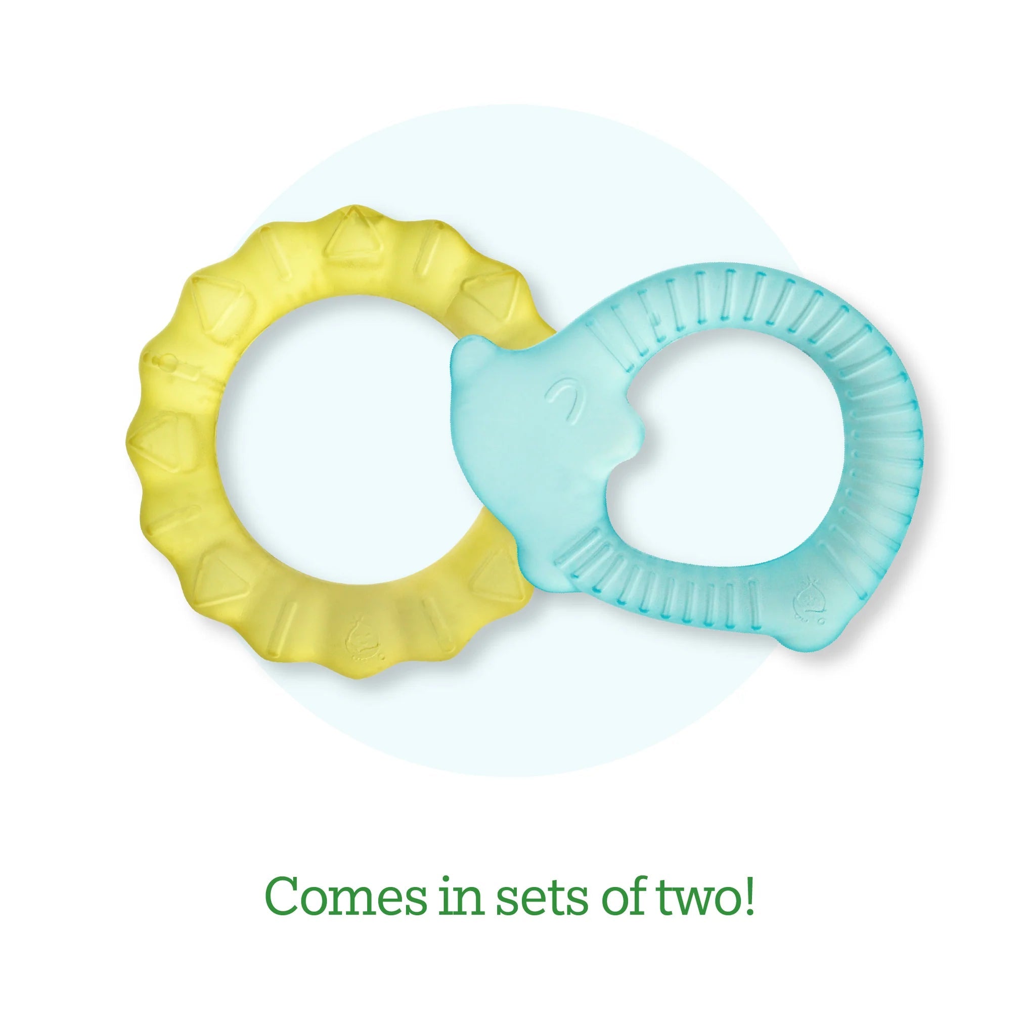 Green Sprouts Cool Nature Teethers (2 pack) - Aqua/Yellow Set-Green Sprouts-Little Giant Kidz