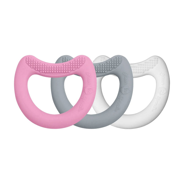 Green Sprouts First Teethers Made from Silicone (3 pack) - Pink/Grey/White-Green Sprouts-Little Giant Kidz