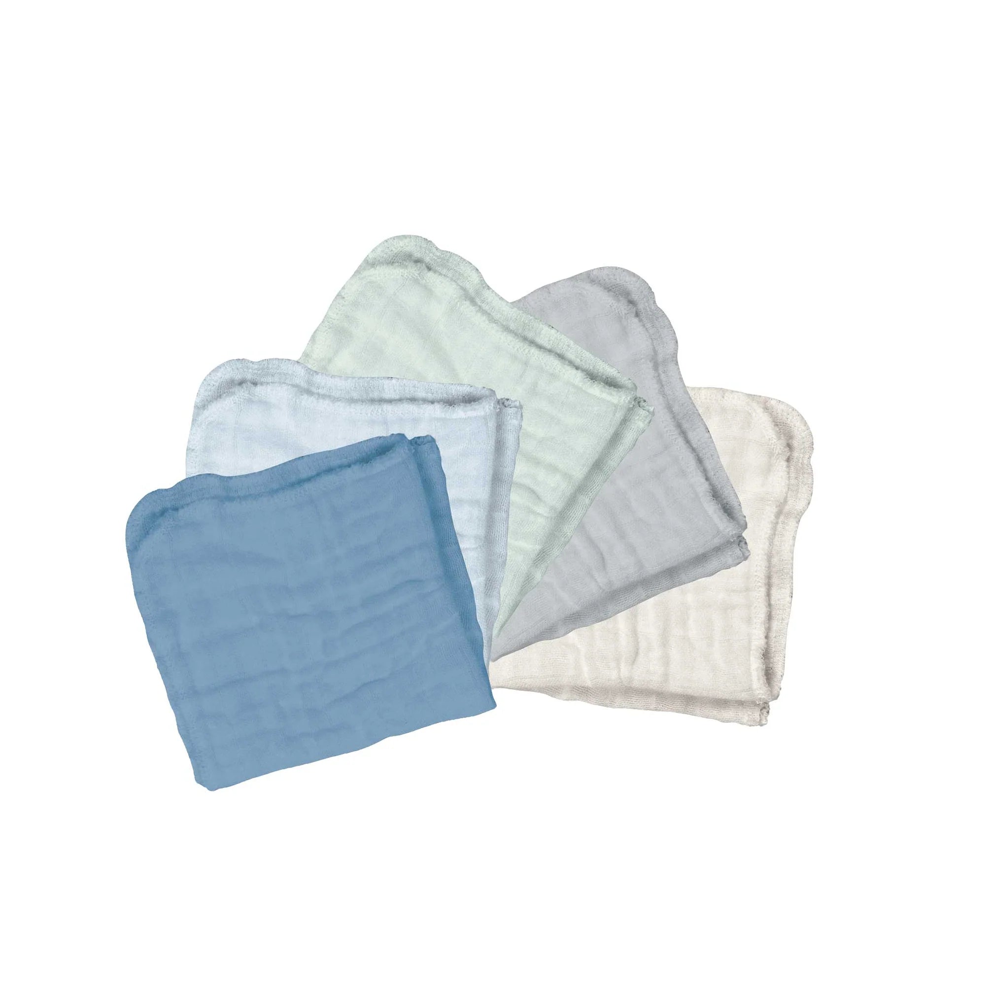 Green Sprouts Organic Cotton Muslin Cloths (5 Pack) - Blueberry Set-Green Sprouts-Little Giant Kidz