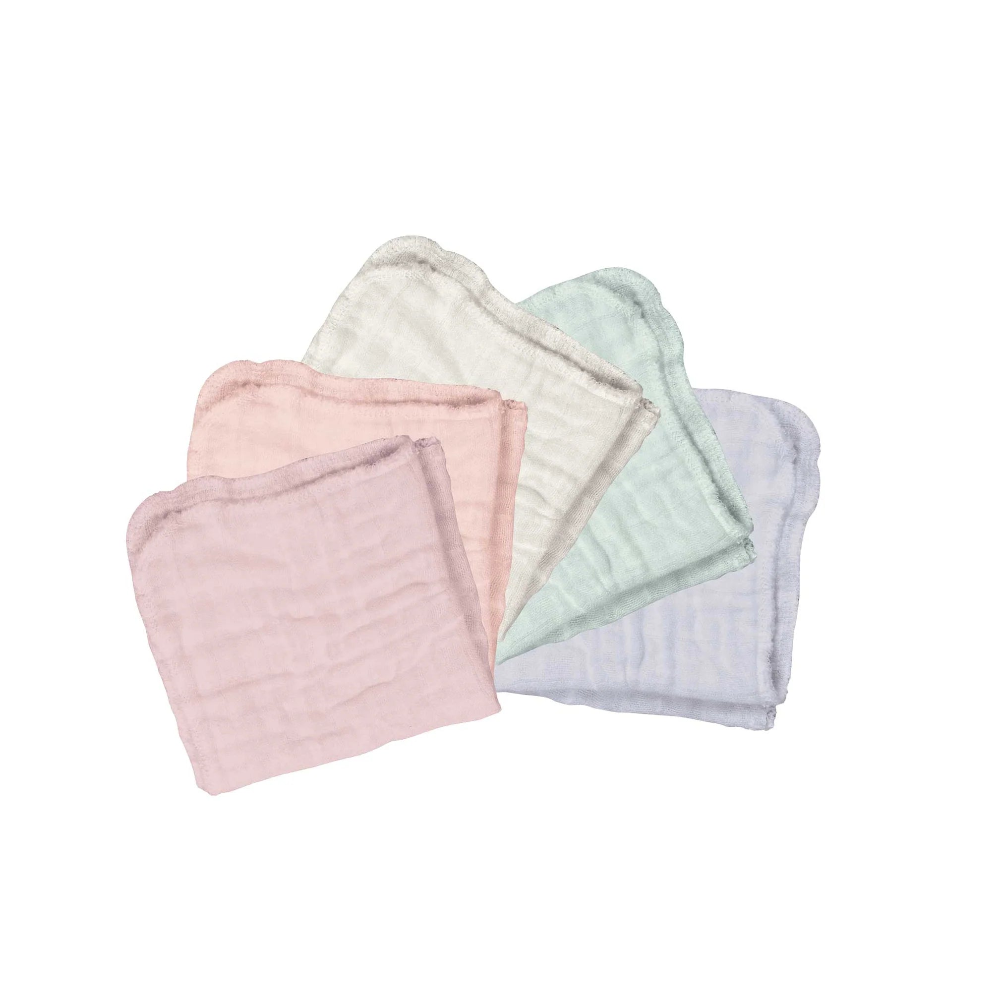 Green Sprouts Organic Cotton Muslin Cloths (5 Pack) - Rose Set-Green Sprouts-Little Giant Kidz
