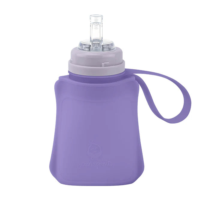 Green Sprouts Silicone and Sprout Ware® Sip & Straw Pocket (8 oz.) - Violet 6M+-Green Sprouts-Little Giant Kidz