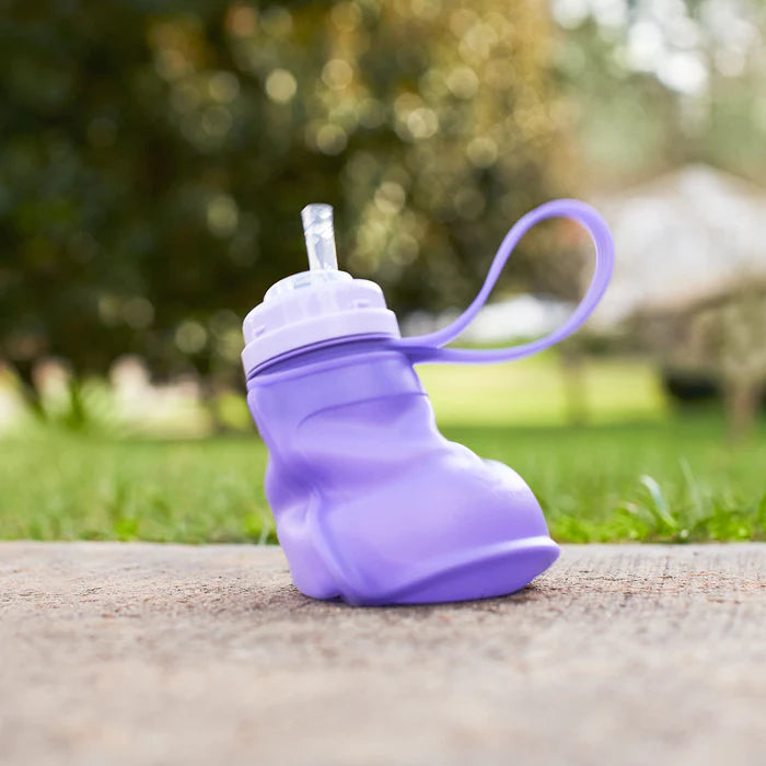 Green Sprouts Silicone and Sprout Ware® Sip & Straw Pocket (8 oz.) - Violet 6M+-Green Sprouts-Little Giant Kidz