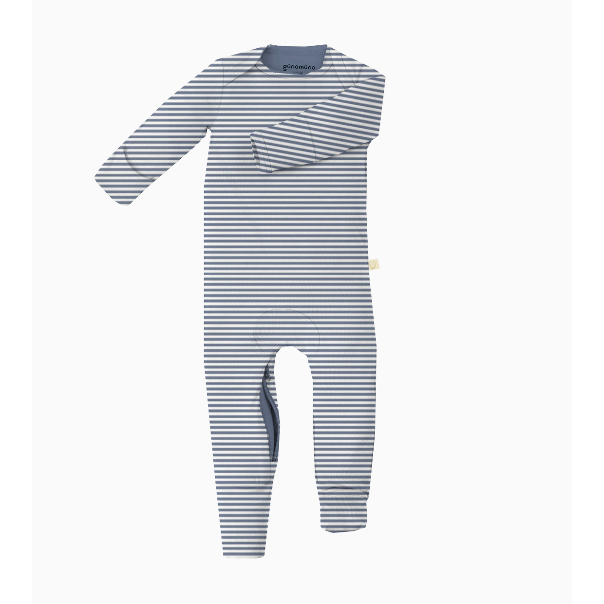 Gunamuna Convertible Footie Pajama- Blue Stripe-GUNAMUNA-Little Giant Kidz