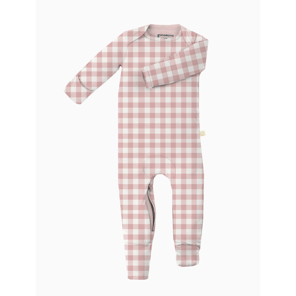 Gunamuna Convertible Footie Pajama- Pink Gingham-GUNAMUNA-Little Giant Kidz