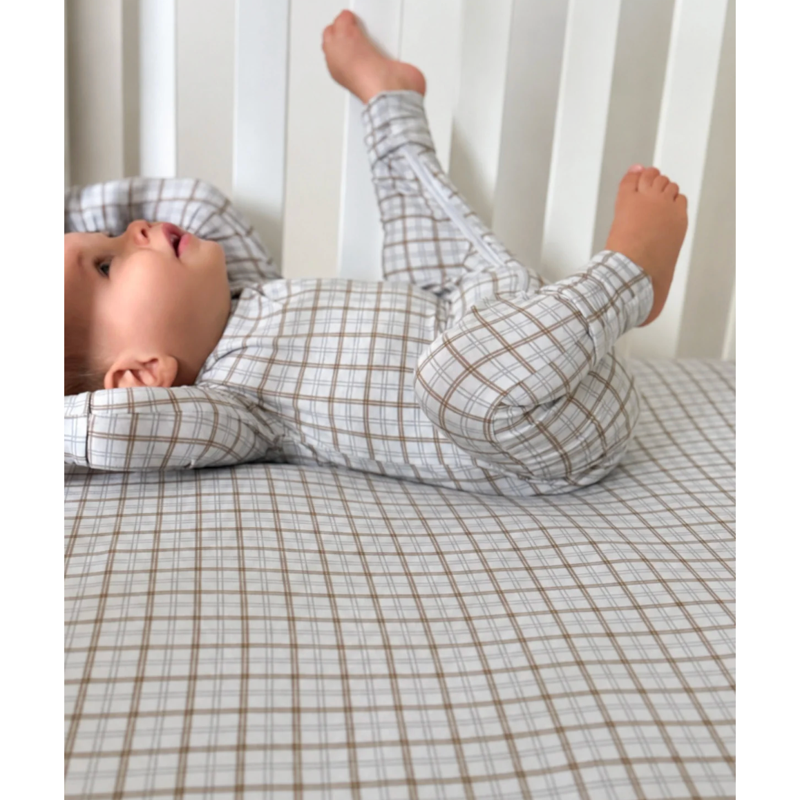 Gunamuna Crib Sheet - Plaid-GUNAMUNA-Little Giant Kidz