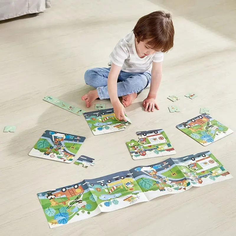 Hape Rescue Vehicles Puzzle Stage 4 (4-in-1)-HAPE-Little Giant Kidz