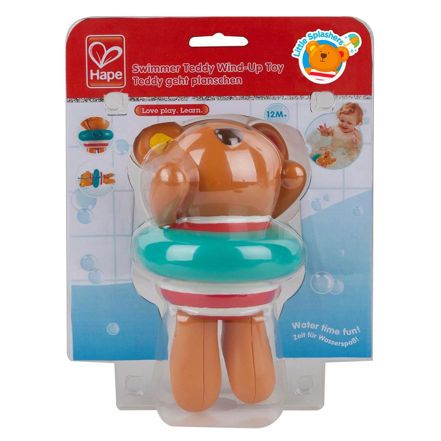 Hape Swimmer Teddy Wind-Up Toy-HAPE-Little Giant Kidz
