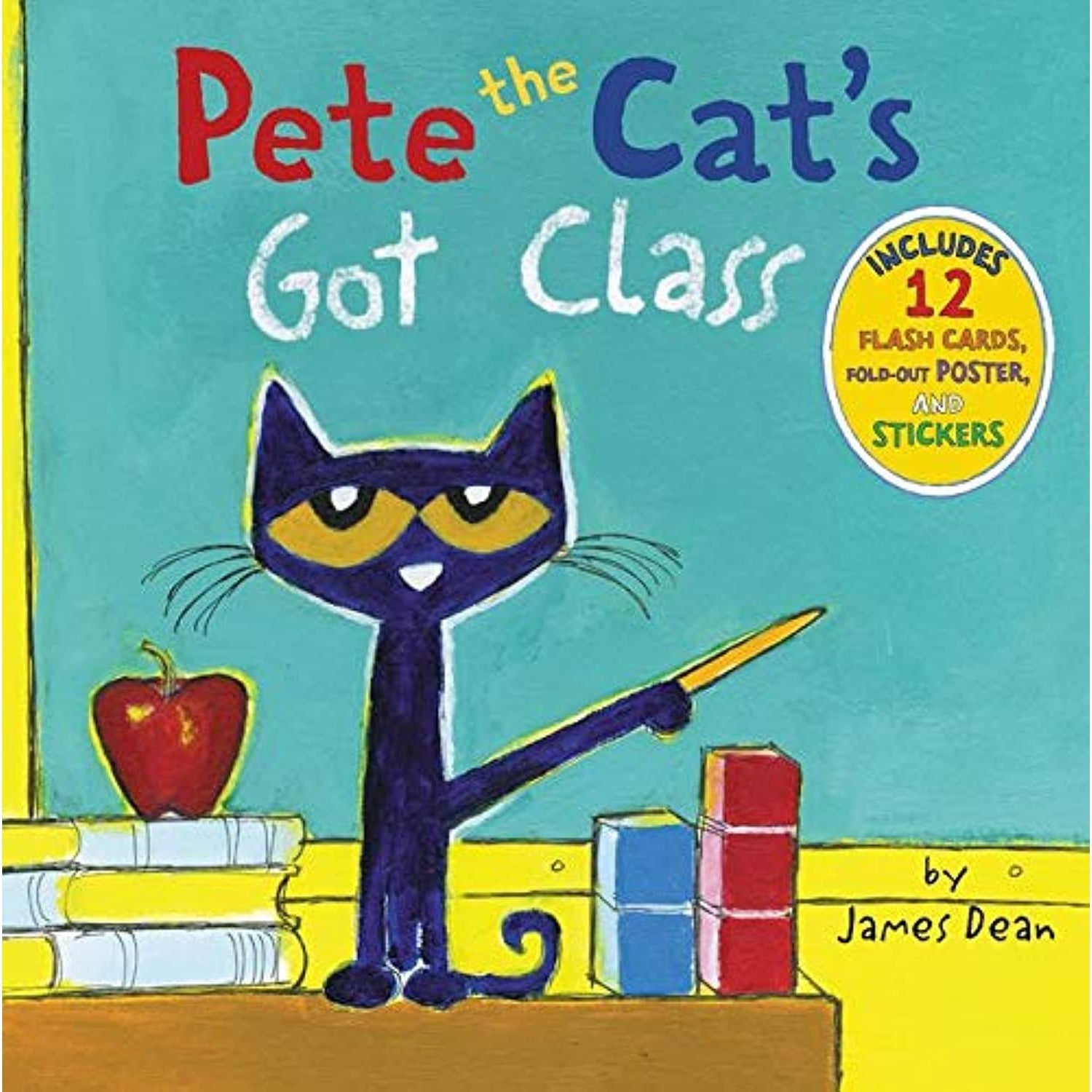 Harper Collins: Pete the Cat's Got Class: Includes 12 Flash Cards, Fold-Out Poster, and Stickers! (Hardcover Book)-HARPER COLLINS PUBLISHERS-Little Giant Kidz