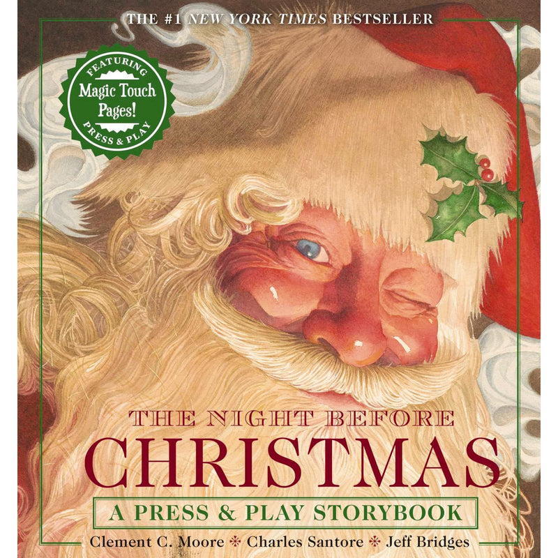 Harper Collins: The Night Before Christmas Press and Play Storybook: The Classic Edition Hardcover Book Narrated by Jeff Bridges-HARPER COLLINS PUBLISHERS-Little Giant Kidz