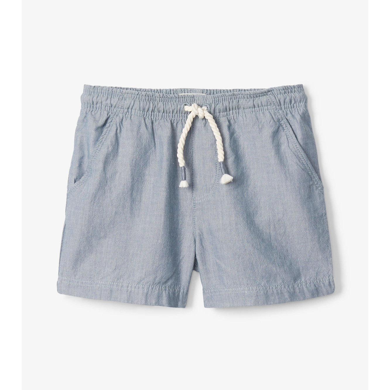 Short Garçon Hatley – Chambray Bleu Ancre Brodée – Taille 6 – Taille Réglable – Occasion