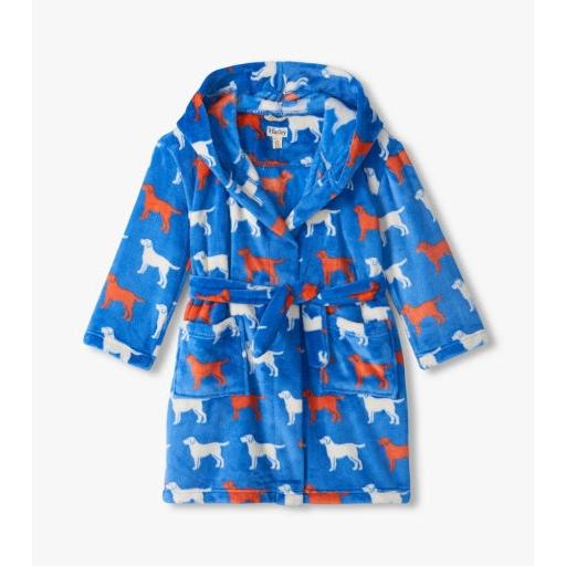 Hatley Dog Silhouette Fuzzy Fleece Robe-HATLEY-Little Giant Kidz