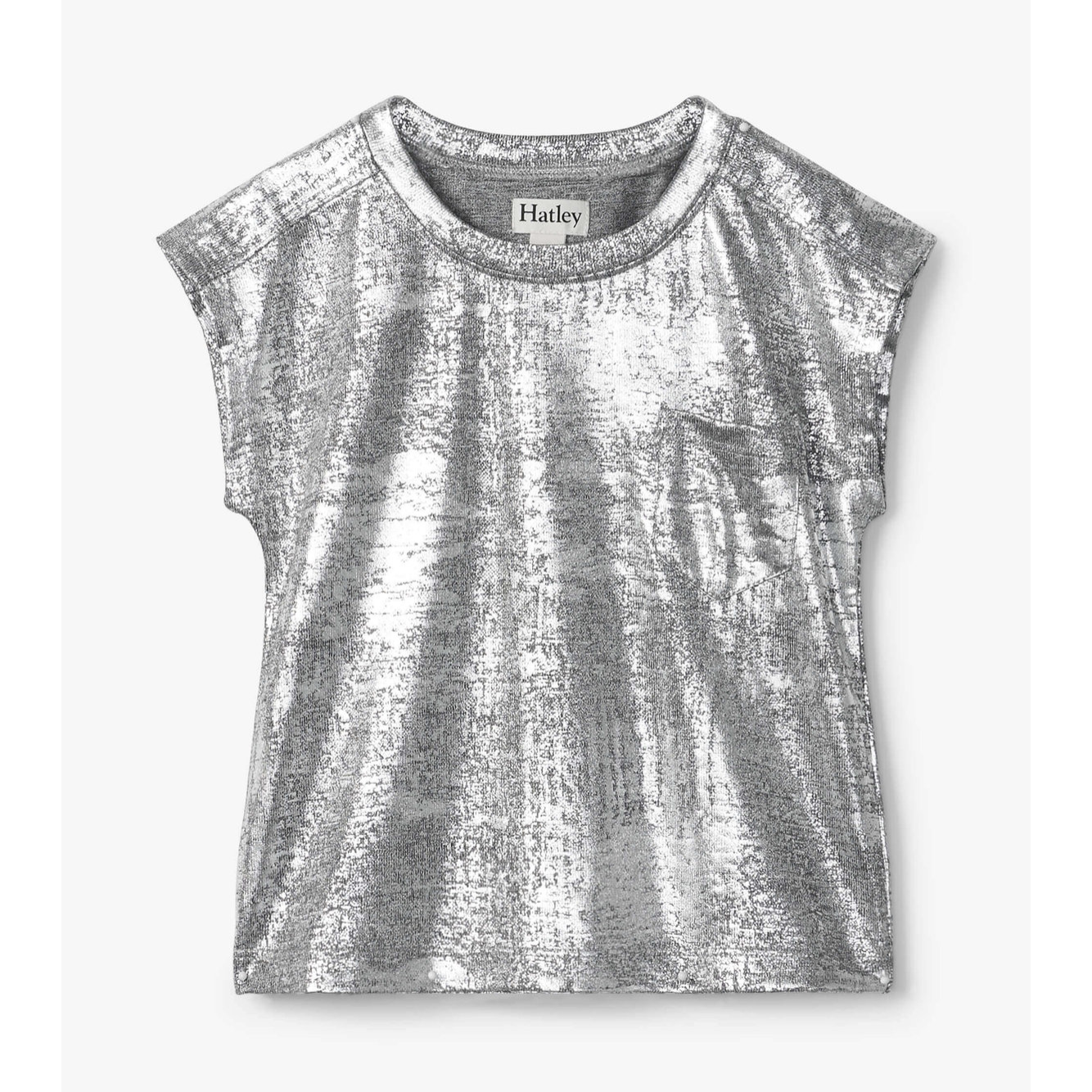 Hatley Girls Silver Shimmer Relaxed T-Shirt-HATLEY-Little Giant Kidz