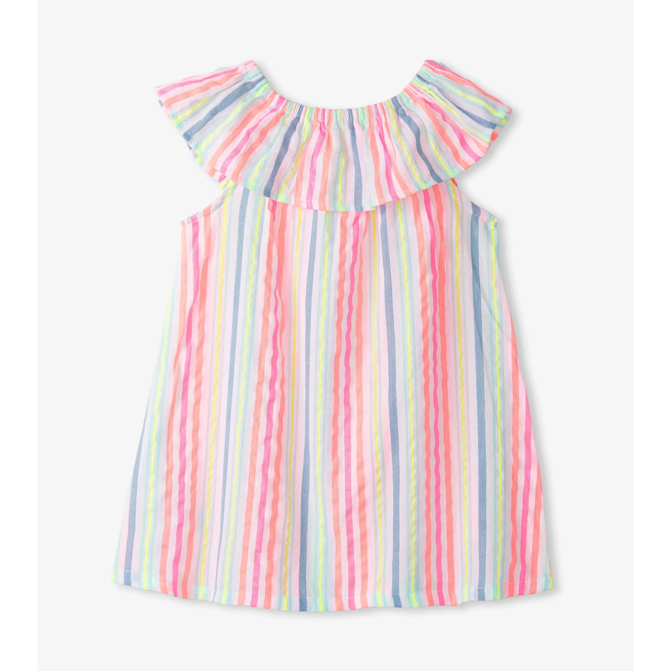 Hatley Miami Beach Ruffle A-Line Stripe Dress-HATLEY-Little Giant Kidz