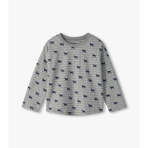 Hatley Tiny Pups Striped Drop Shoulder Tee-HATLEY-Little Giant Kidz
