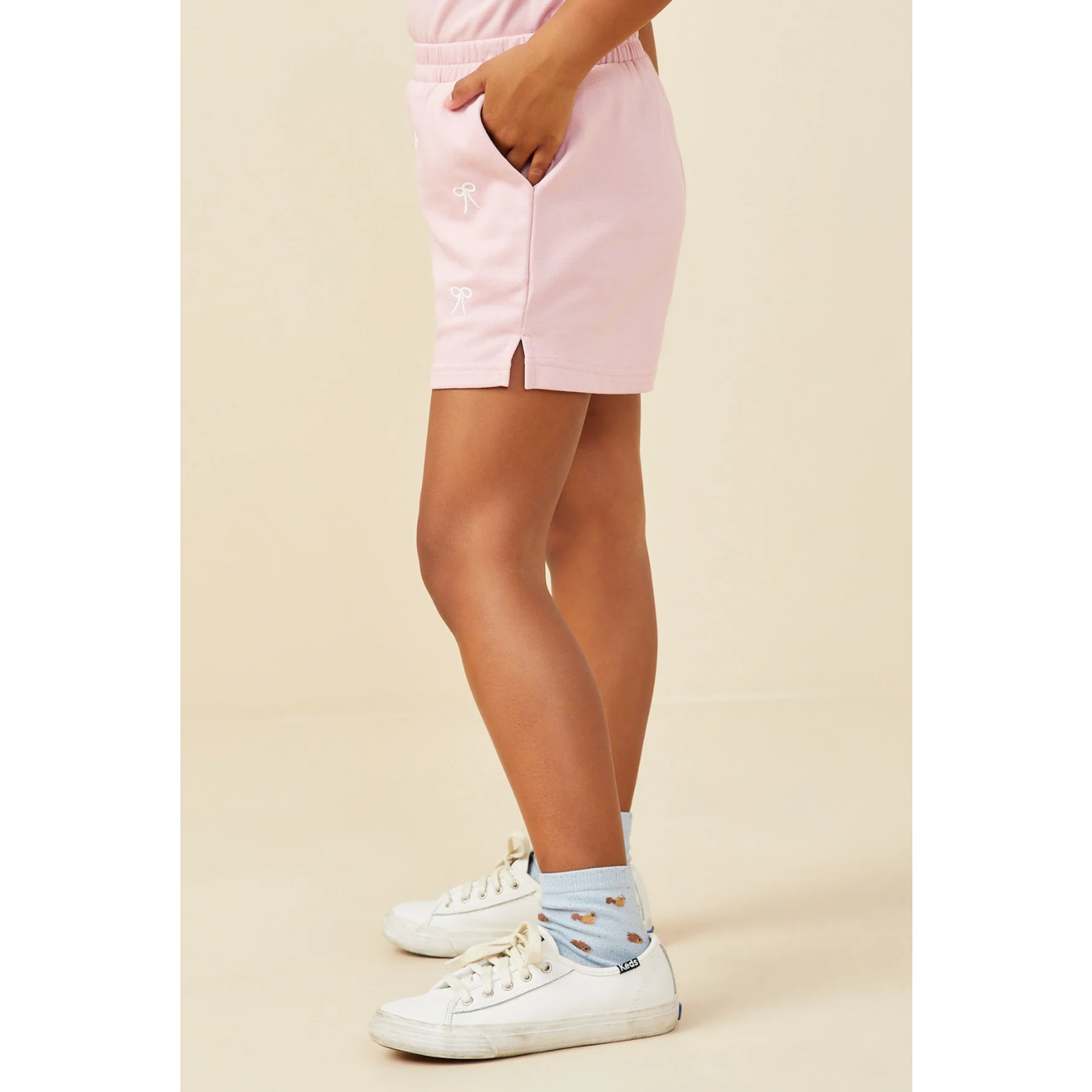 Hayden Bow Embroidered French Terry Boxer Shorts-HAYDEN GIRLS-Little Giant Kidz