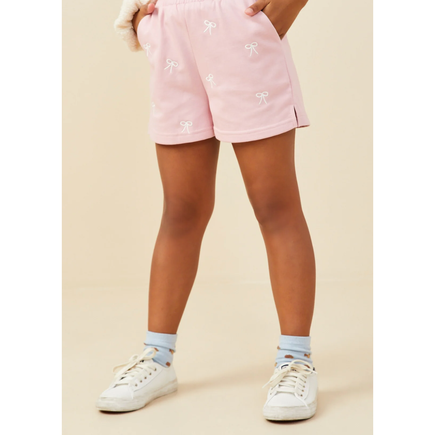 Hayden Bow Embroidered French Terry Boxer Shorts-HAYDEN GIRLS-Little Giant Kidz
