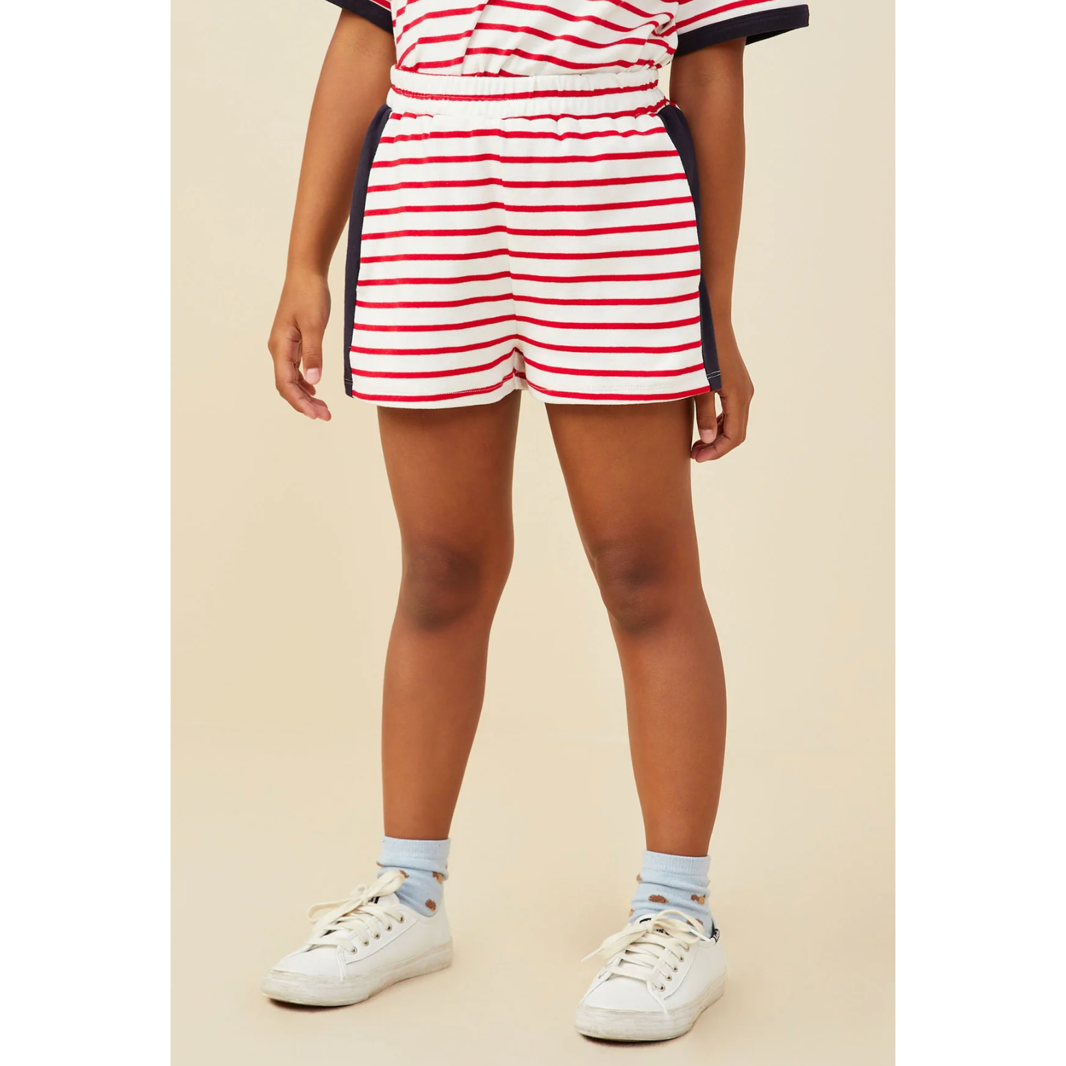 Hayden Contrast Side Striped Knit Short-HAYDEN GIRLS-Little Giant Kidz