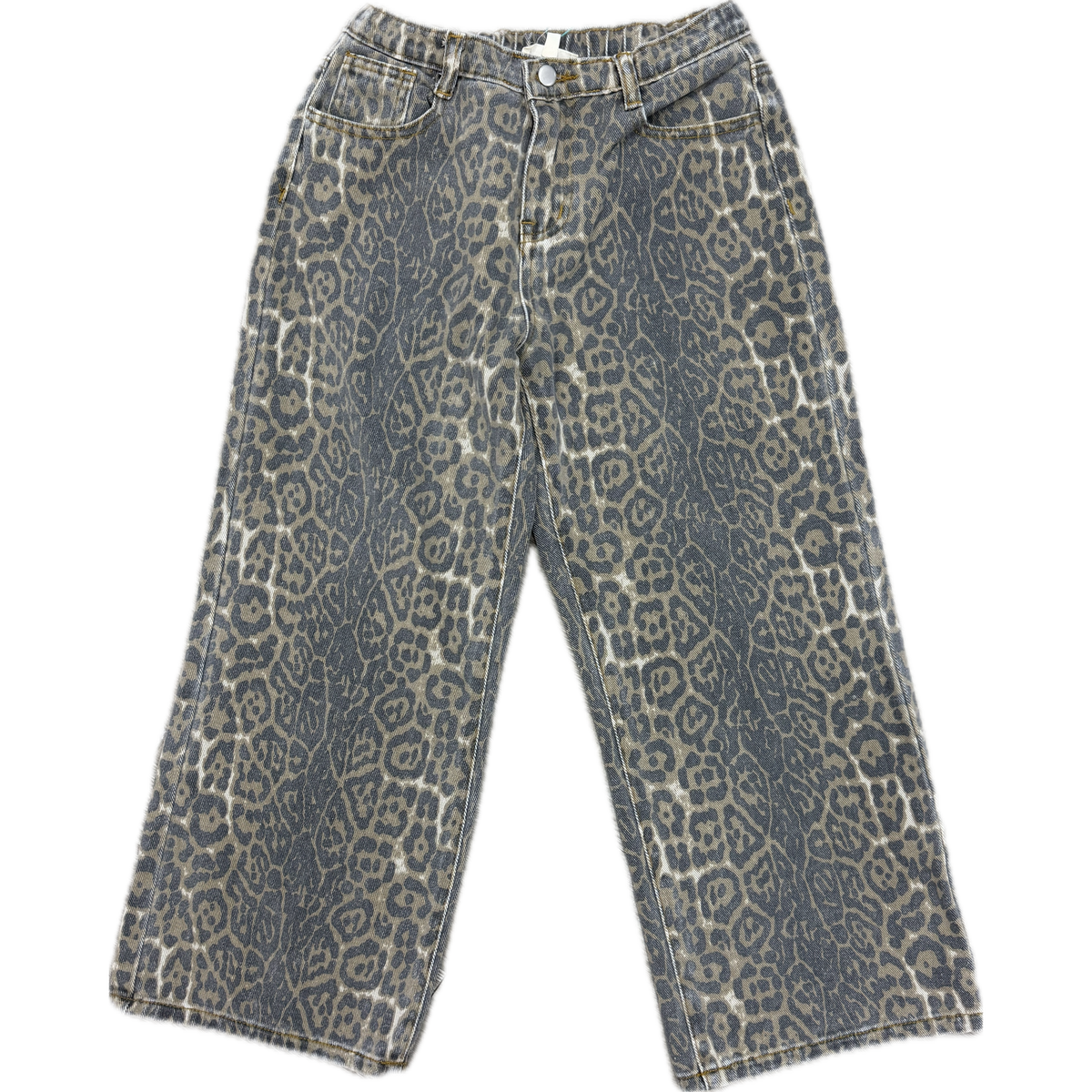 Hayden Girls Leopard Print Relaxed Denim Jeans-HAYDEN GIRLS-Little Giant Kidz