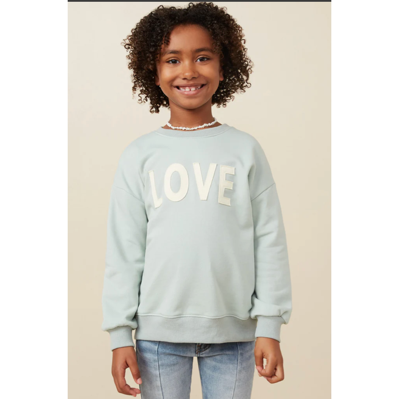 Hayden Girls Love Patched Terry Sweatshirt-HAYDEN GIRLS-Little Giant Kidz