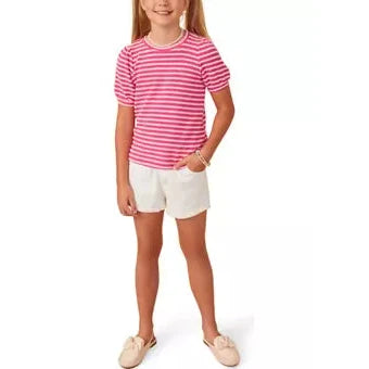 Hayden Girls Pink Stripe Knit Top-HAYDEN GIRLS-Little Giant Kidz