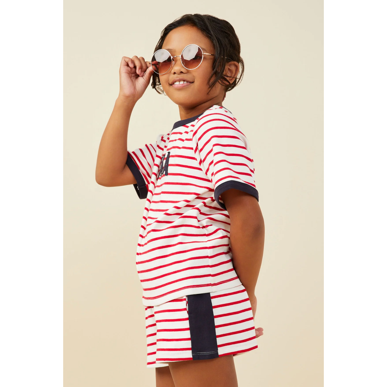 Hayden USA Patched Contrast Banded Knit Top-HAYDEN GIRLS-Little Giant Kidz