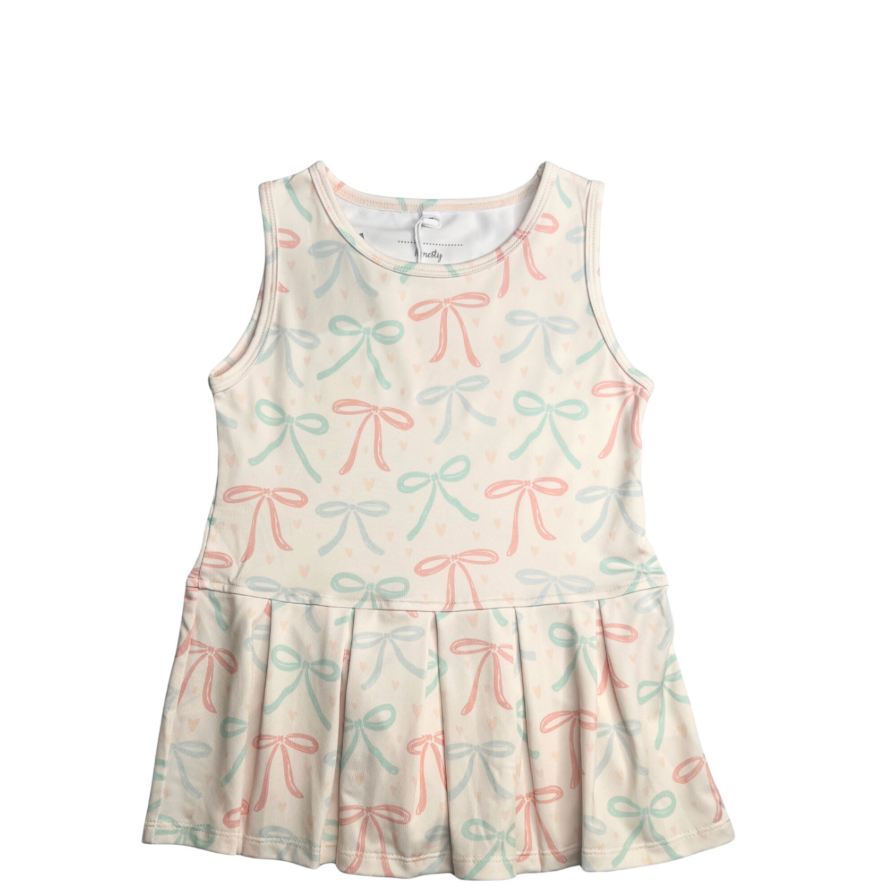 Honesty Clothing Pleated Dress - Bow-HONESTY-Little Giant Kidz