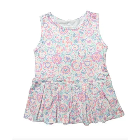 Honesty Clothing Pleated Dress - Kalidescope Heart-HONESTY-Little Giant Kidz