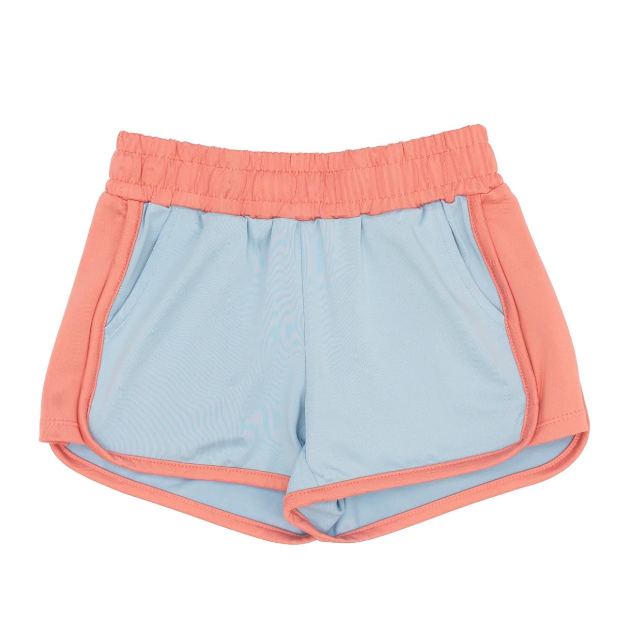 Honesty Clothing Stretchy Shorts - Salmon Pink/Blue-HONESTY-Little Giant Kidz