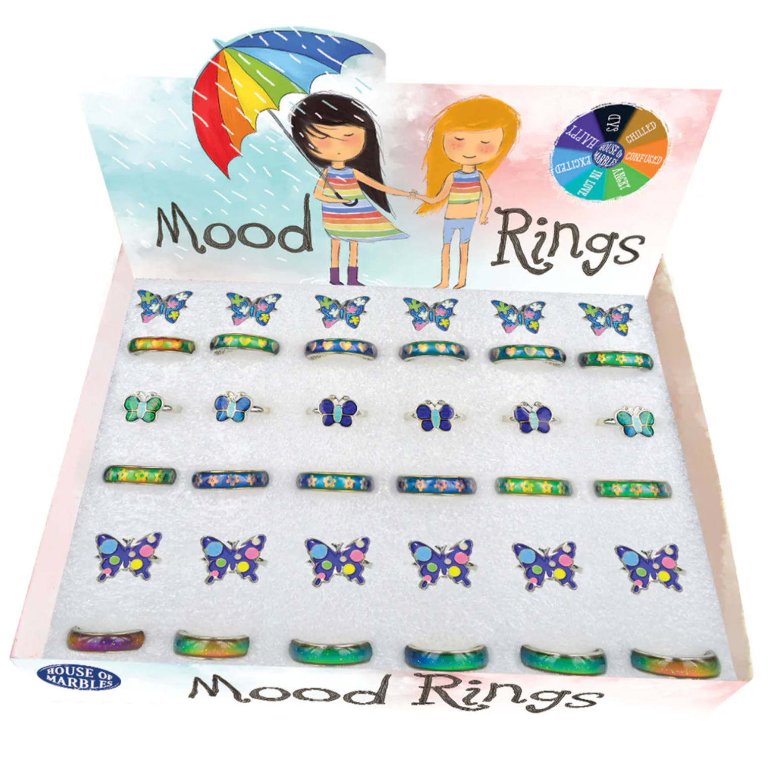 House of Marbles Butterflies & Bands Mood Rings-House Of Marbles-Little Giant Kidz