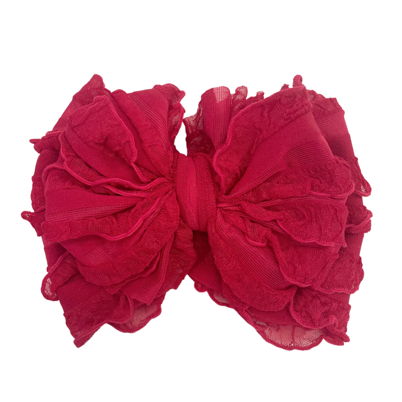 In Awe Couture Cranberry Ruffle Headband-IN AWE COUTURE-Little Giant Kidz
