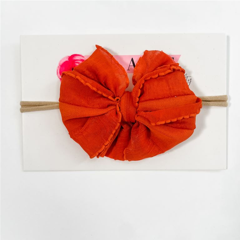 In Awe Couture Mini Headband - Burnt Orange-IN AWE COUTURE-Little Giant Kidz