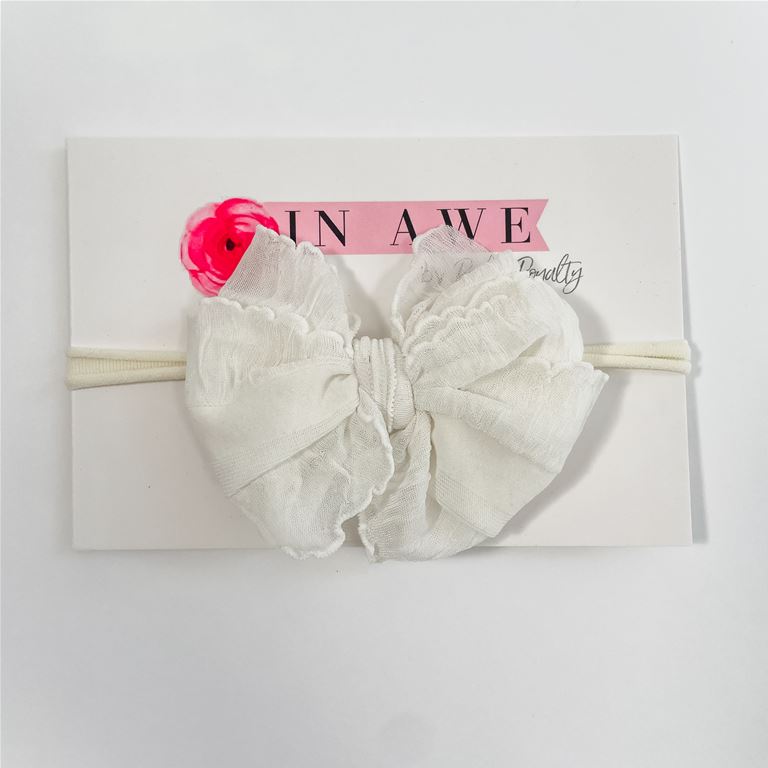 In Awe Couture Mini Headband - Ivory-IN AWE COUTURE-Little Giant Kidz