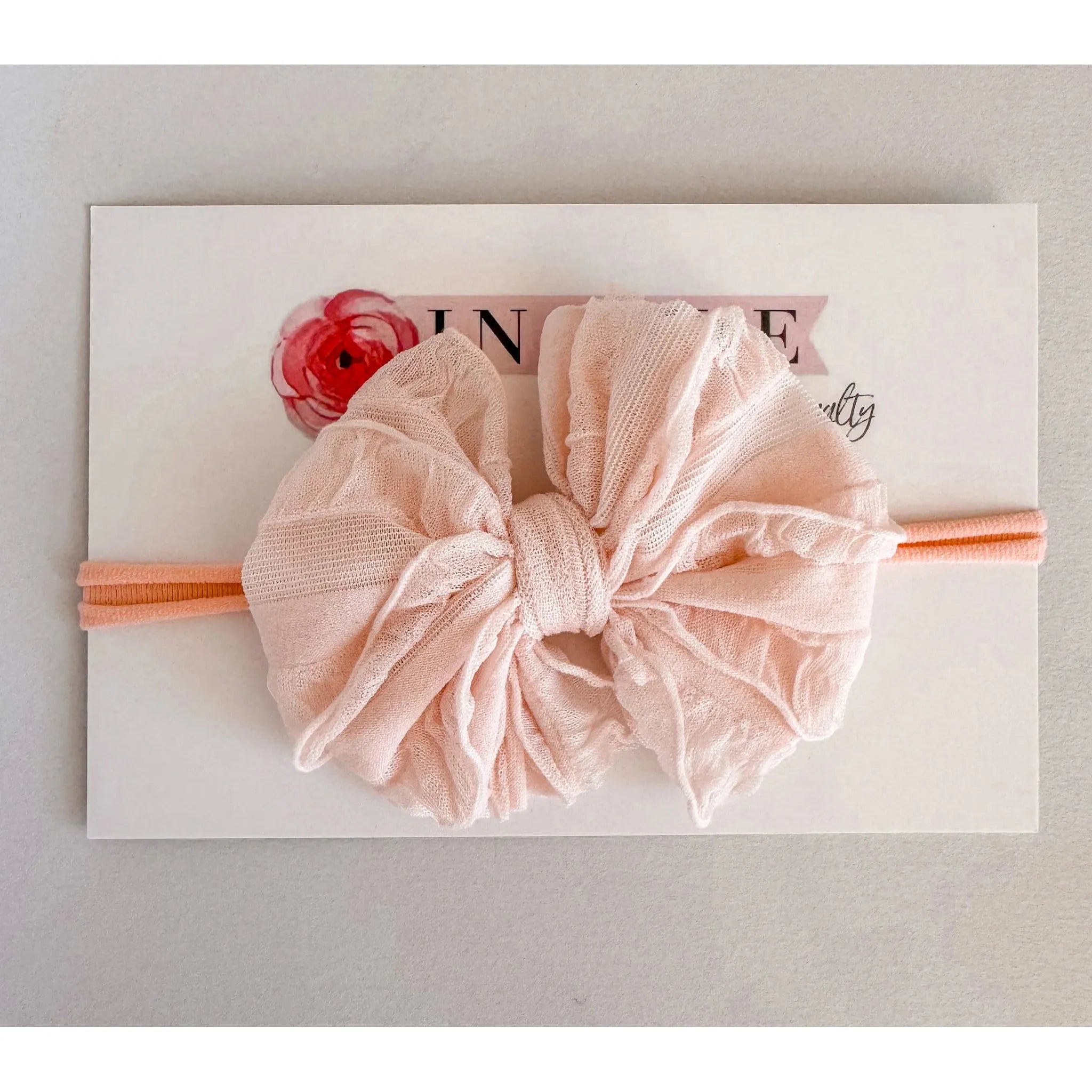 In Awe Couture Mini Ruffled Headband - Peachy Keen-IN AWE COUTURE-Little Giant Kidz
