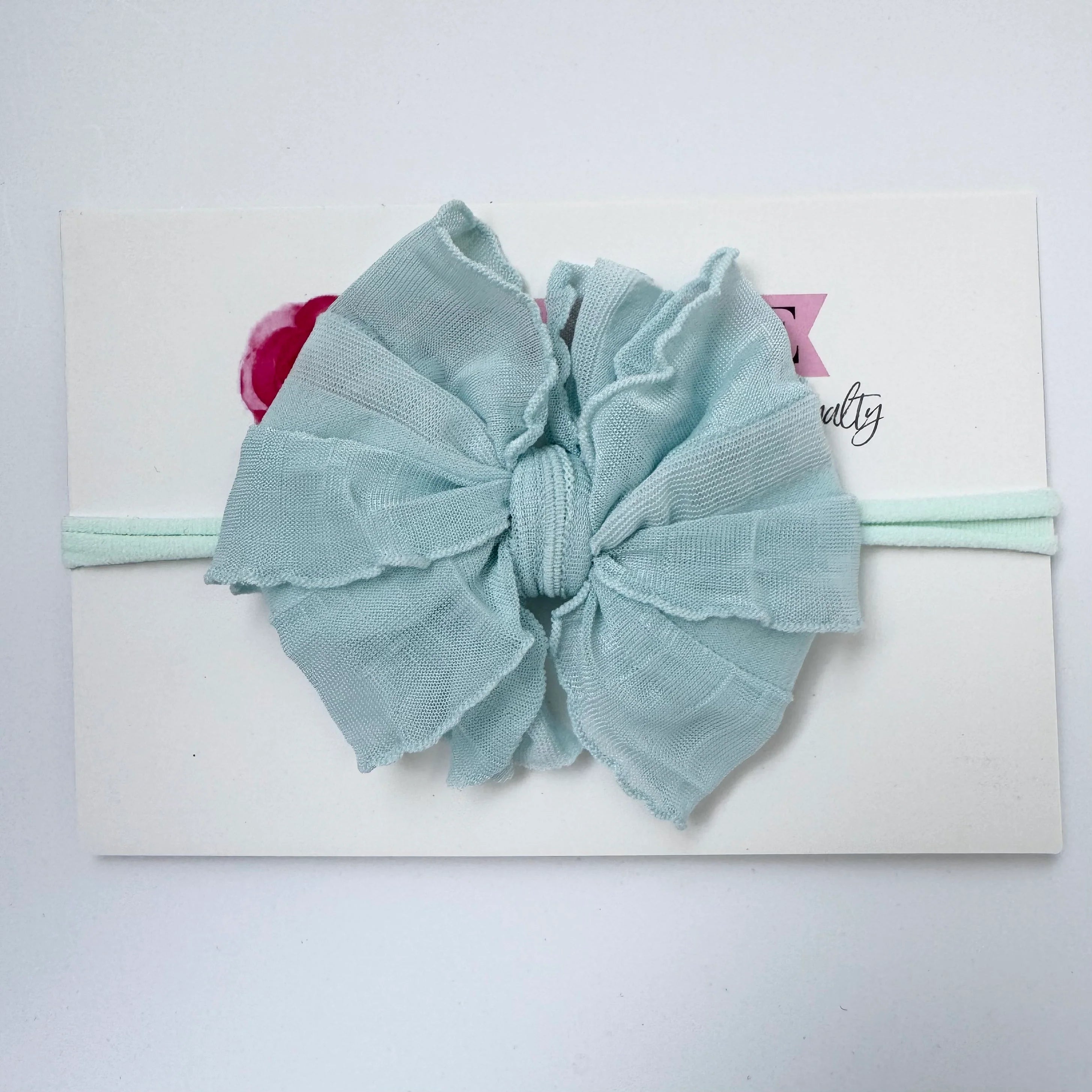 In Awe Couture Mini Ruffled Headband - Seafoam-IN AWE COUTURE-Little Giant Kidz