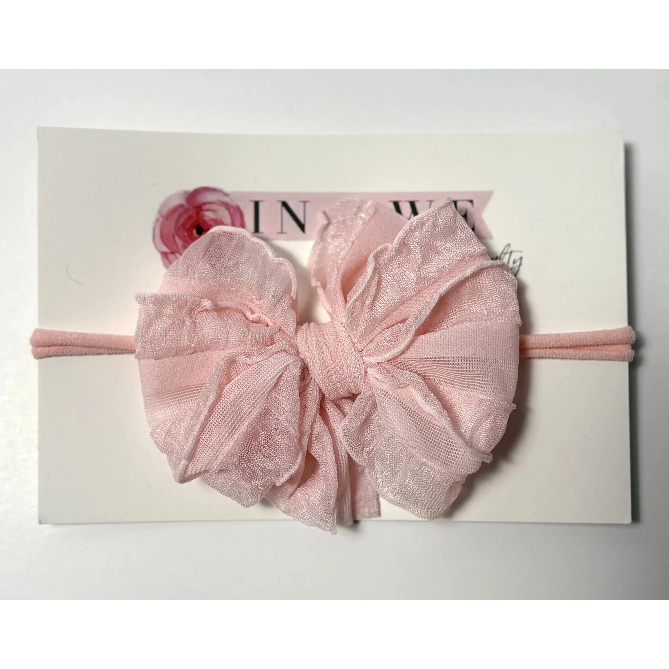 In Awe Couture Mini Ruffled Headband - Sweet Pink-IN AWE COUTURE-Little Giant Kidz
