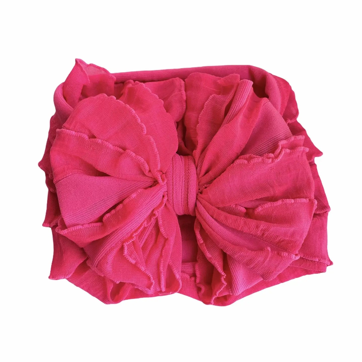 In Awe Couture Neon Pink Ruffle Headband-IN AWE COUTURE-Little Giant Kidz