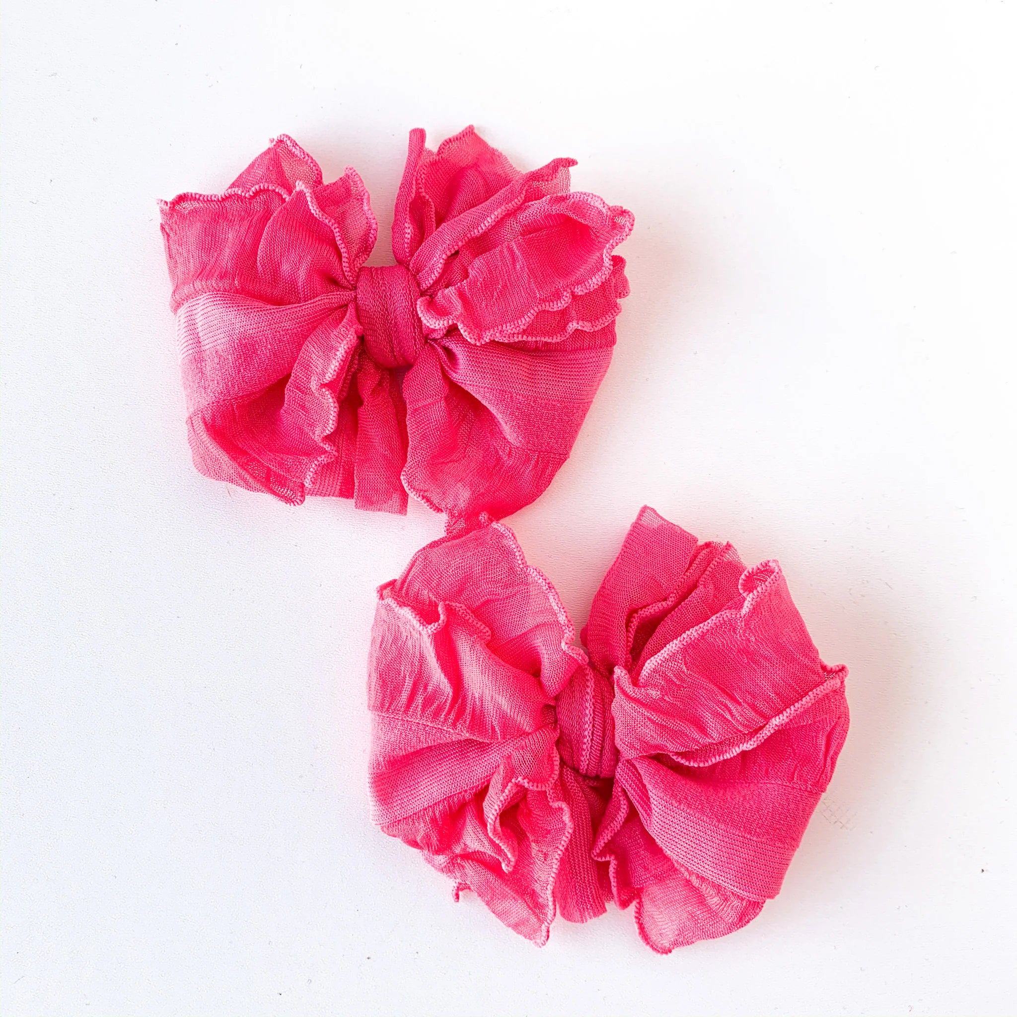 In Awe Couture Ruffle Clip Set - Candy Pink-IN AWE COUTURE-Little Giant Kidz