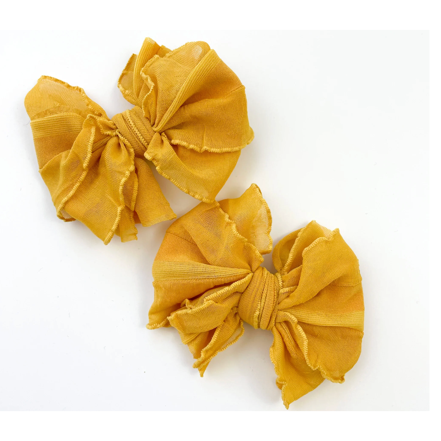 In Awe Couture Ruffle Clip Set - Mustard-IN AWE COUTURE-Little Giant Kidz