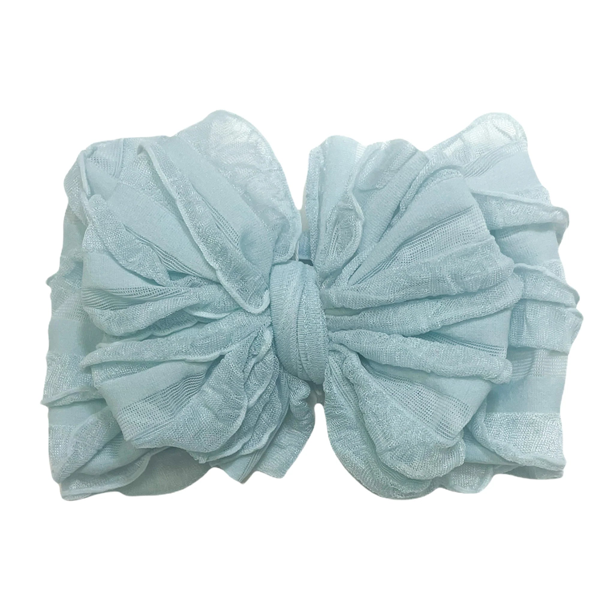 In Awe Couture Ruffle Headband - Baby Blue-IN AWE COUTURE-Little Giant Kidz