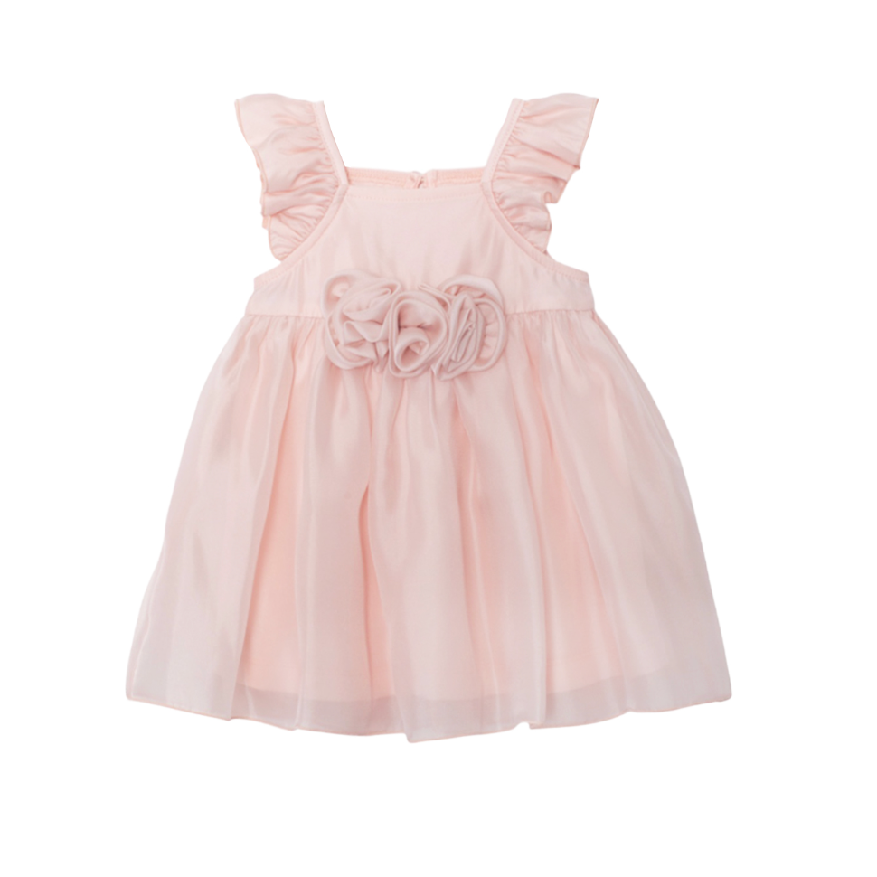 Isobella & Chloe Sweet Peony Dress-Pink-MABEL+HONEY-Little Giant Kidz