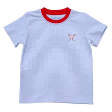 Itsy Bitsy Light Blue Stripe Baseball Shirt-Itsy Bitsy-Little Giant Kidz