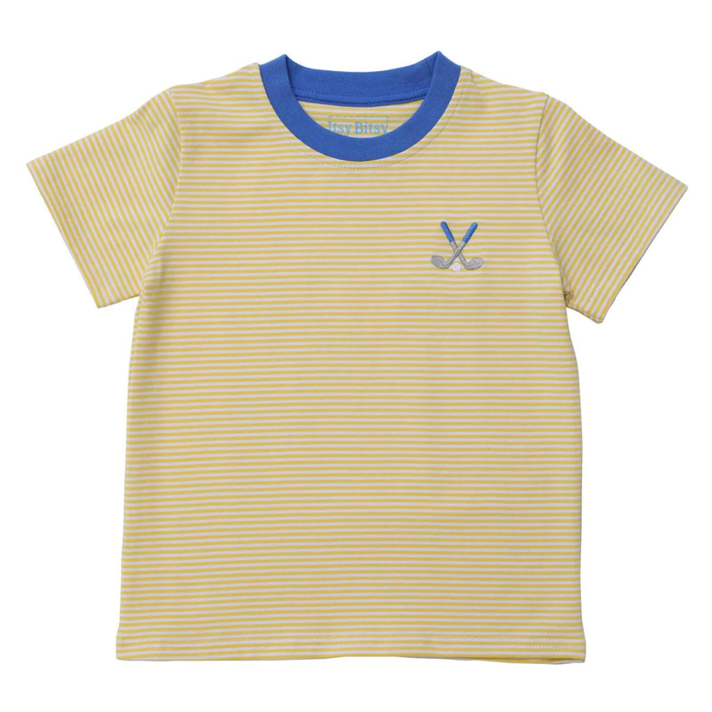 Itsy Bitsy Yellow Stripe Golf Shirt-Itsy Bitsy-Little Giant Kidz
