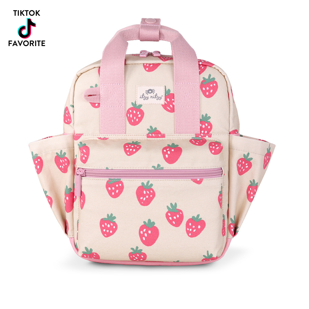 Itzy Ritzy - Itzy Bitzy Backpack: Strawberries & Cream-Itzy Ritzy-Little Giant Kidz