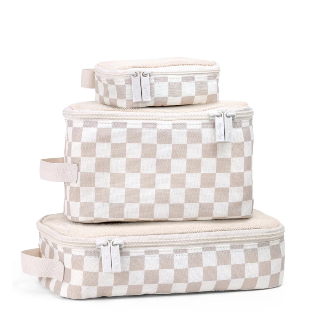 Itzy Ritzy Pack Like a Boss Packing Cubes - Taupe Checkerboard-Itzy Ritzy-Little Giant Kidz