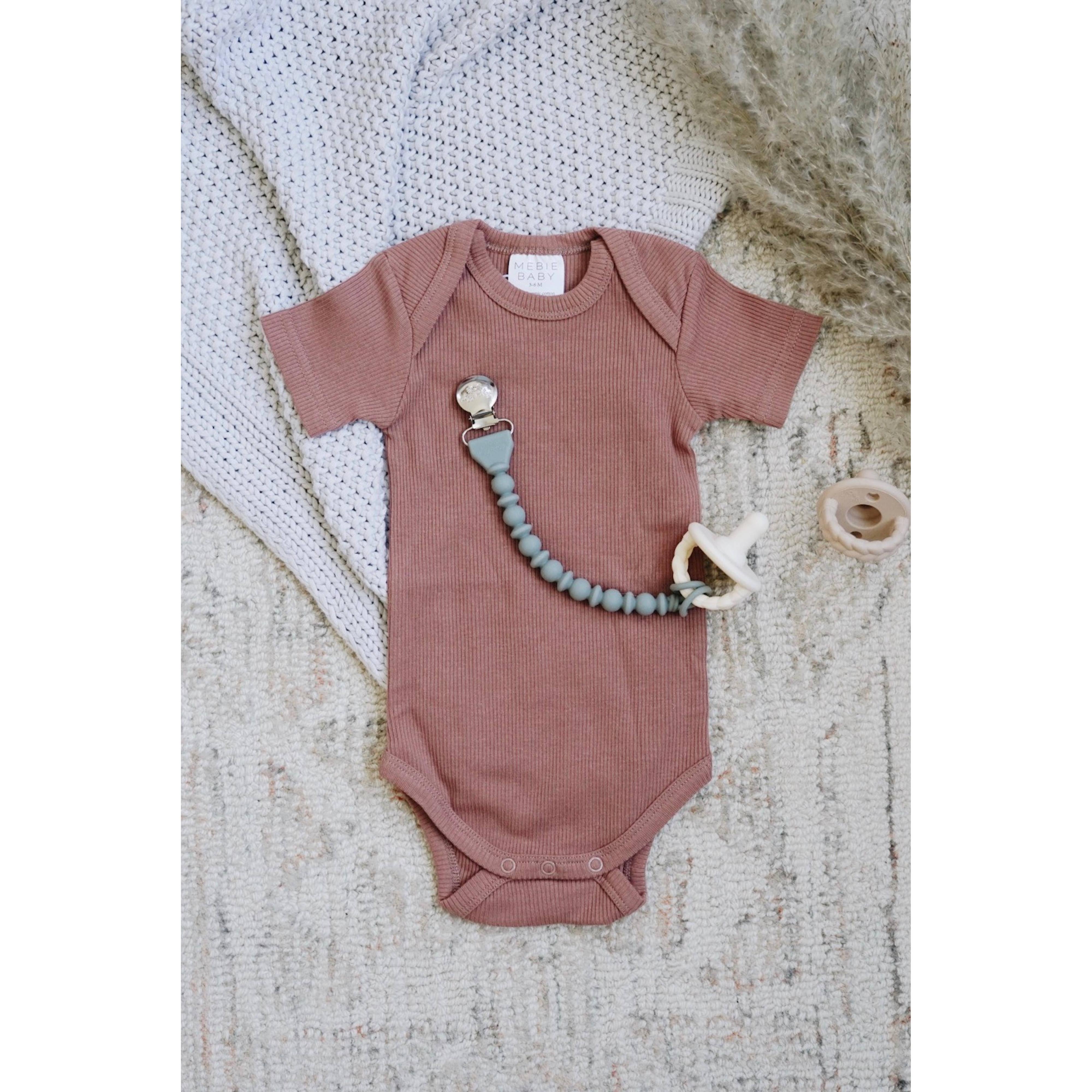 Itzy Ritzy - Sweetie Strap™ Silicone One-Piece Pacifier Clips: Pink Beaded-Itzy Ritzy-Little Giant Kidz