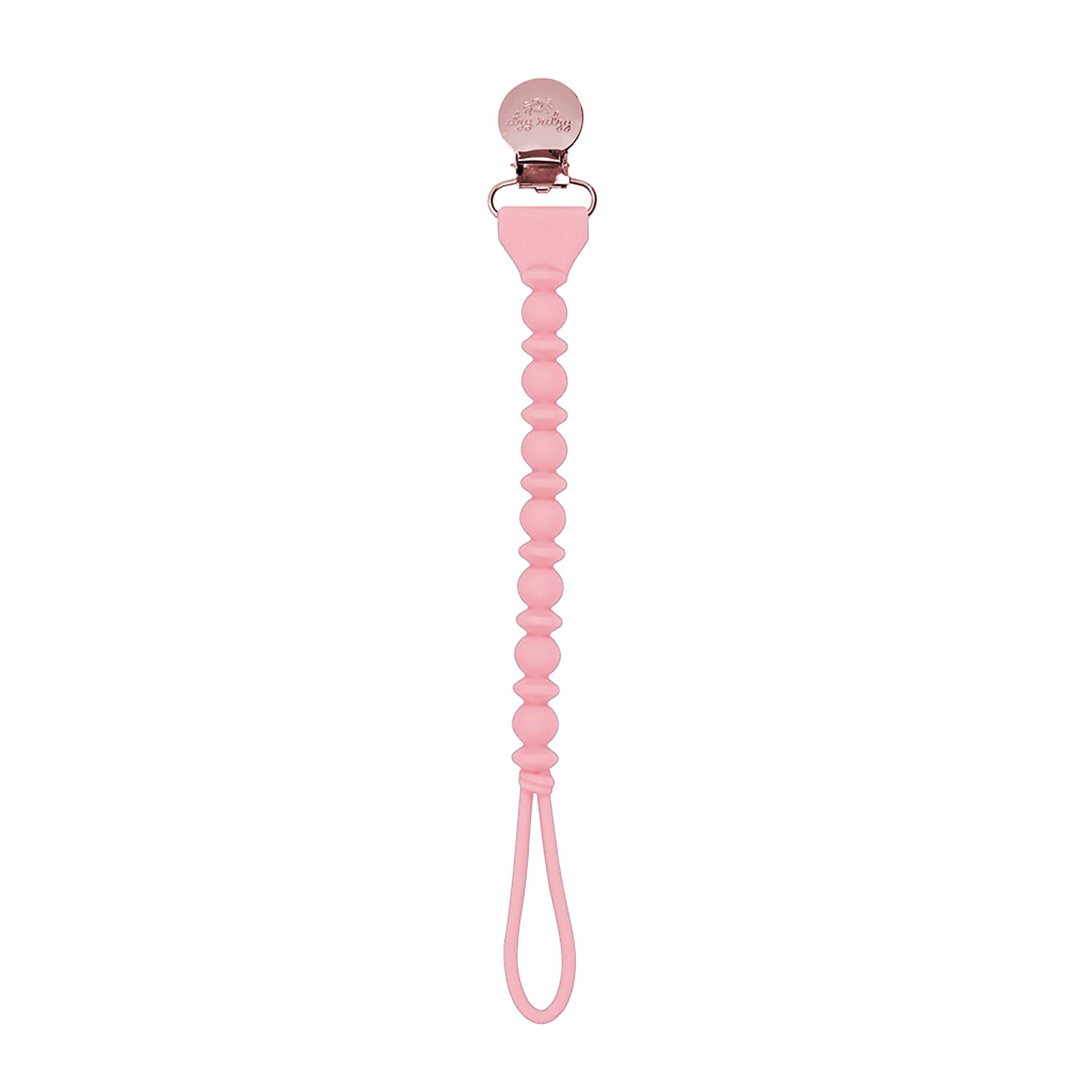 Itzy Ritzy - Sweetie Strap™ Silicone One-Piece Pacifier Clips: Pink Beaded-Itzy Ritzy-Little Giant Kidz