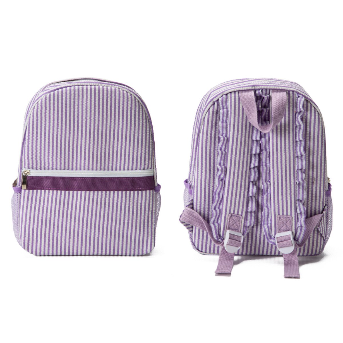 Jane Marie Kids Belle Puprle Seersucker Backpack-JANE MARIE-Little Giant Kidz