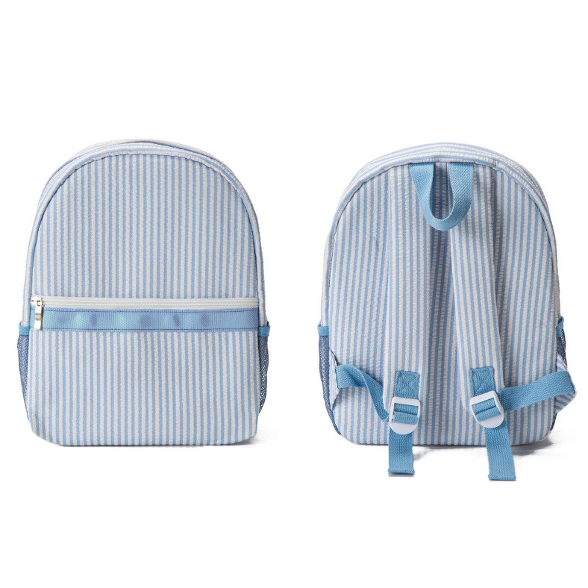 Jane Marie Kids Brooks Blue Seersucker Backpack-JANE MARIE-Little Giant Kidz