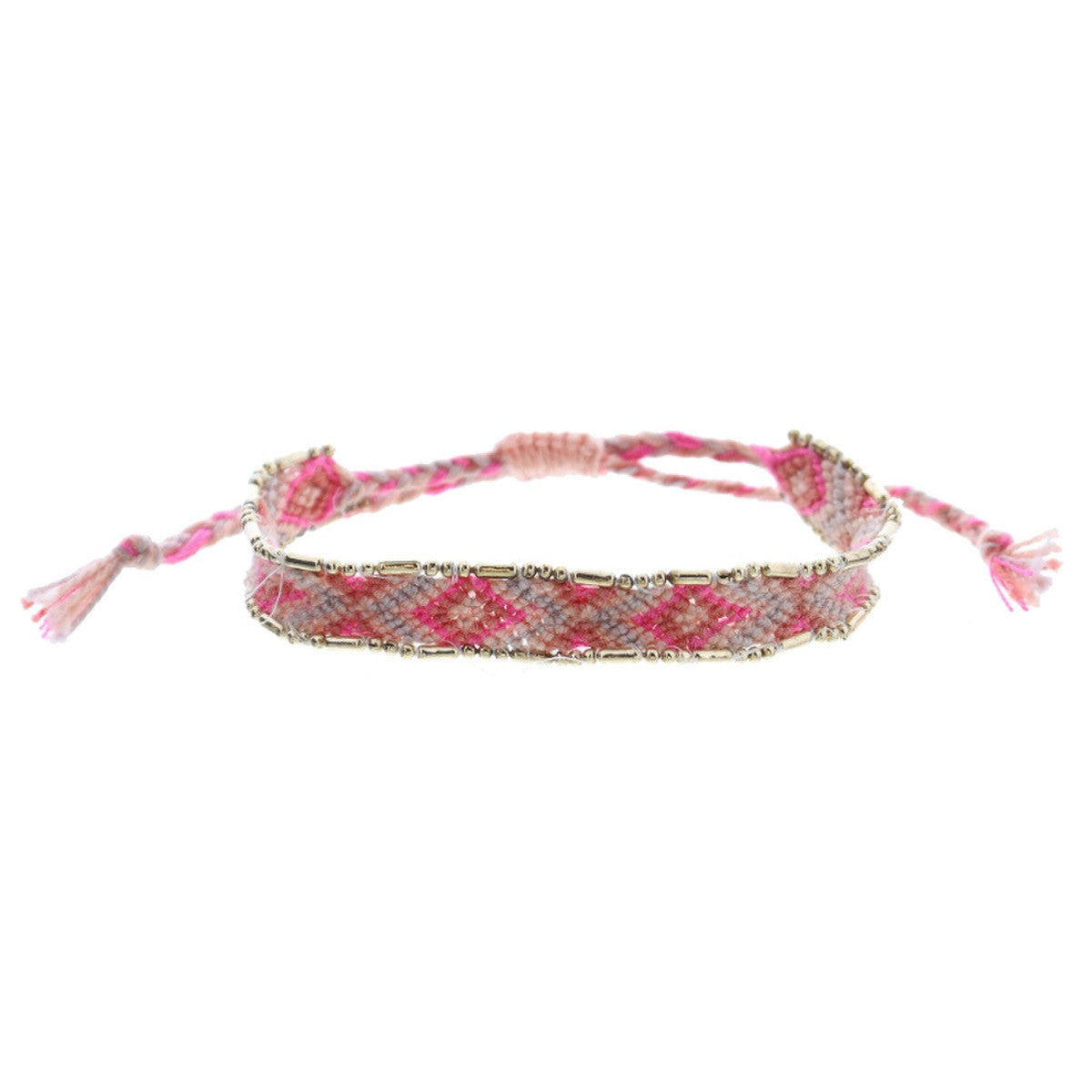 Jane Marie Kids Hot Pink, Coral, Peach, Dusty Lavender Woven Band With Gold Accent Edge Bracelet-JANE MARIE-Little Giant Kidz