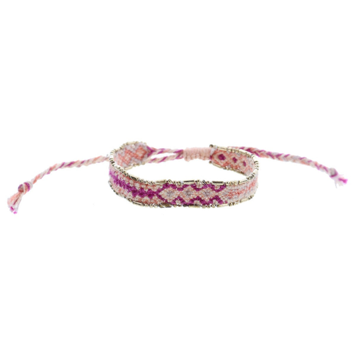 Jane Marie Kids Magenta, Peach, Coral Woven Band With Gold Accent Edge Bracelet-JANE MARIE-Little Giant Kidz